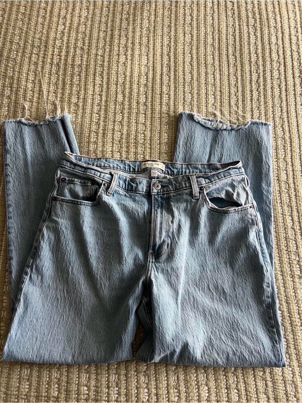 Abercrombie & Fitch Light Blue Baggy Low-Rise Jeans